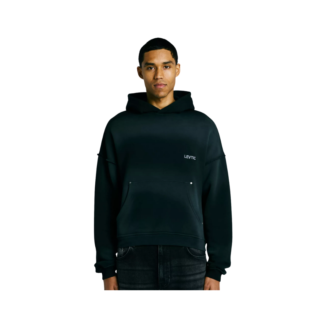 LEVTIC PAINTED HOODIE - BLACK