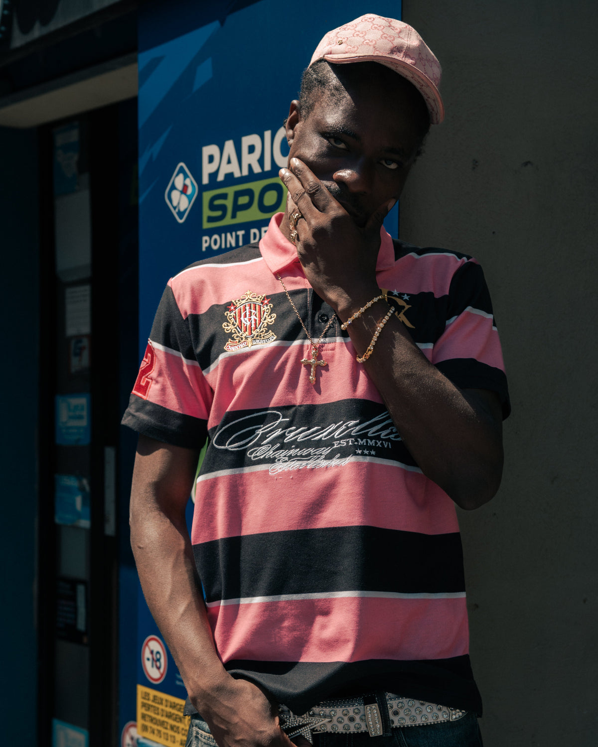 Lukamachain Polo 3Hunna - Pink Striped