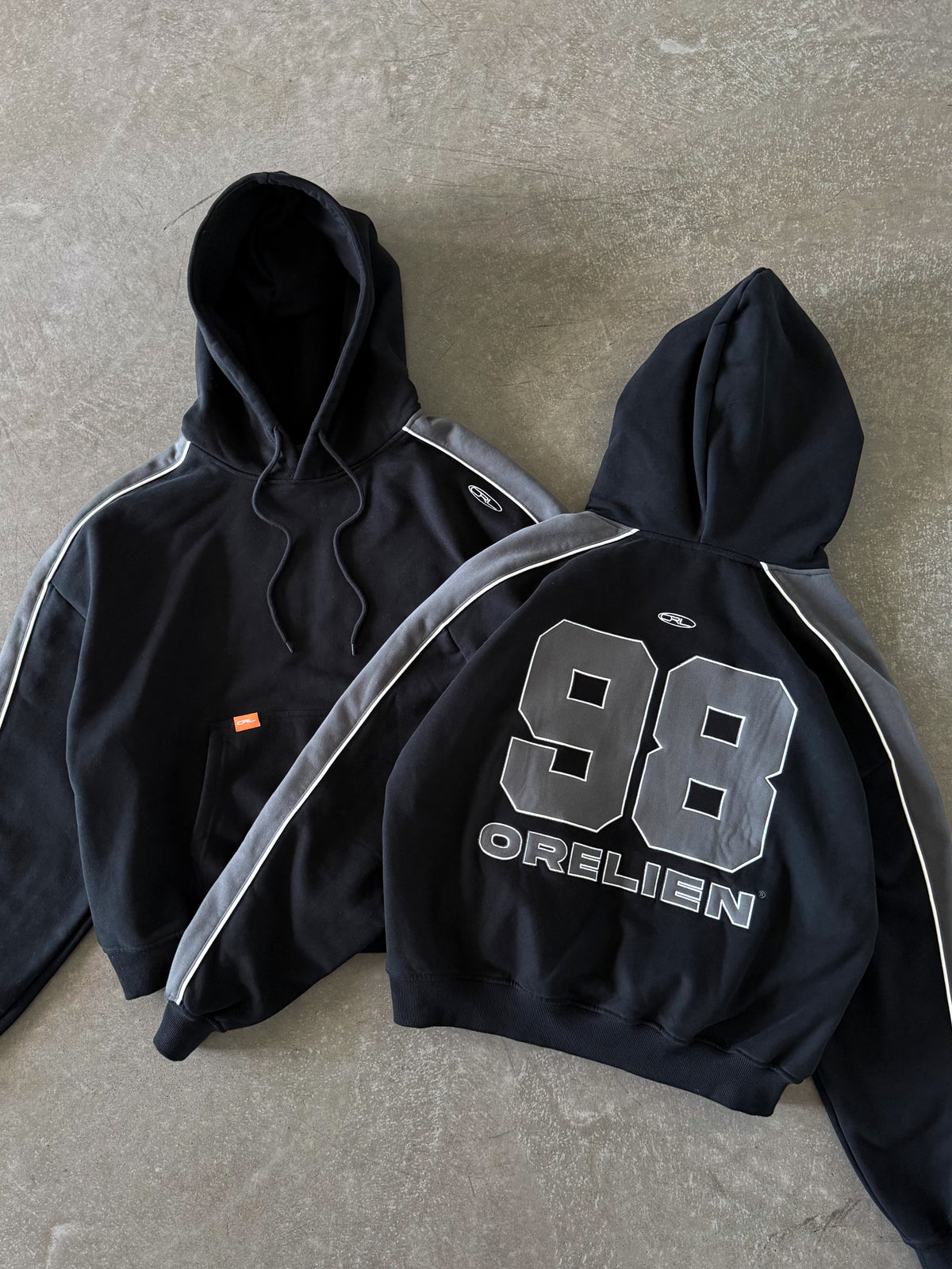 ORELIEN PANELED HOODIE BLACK