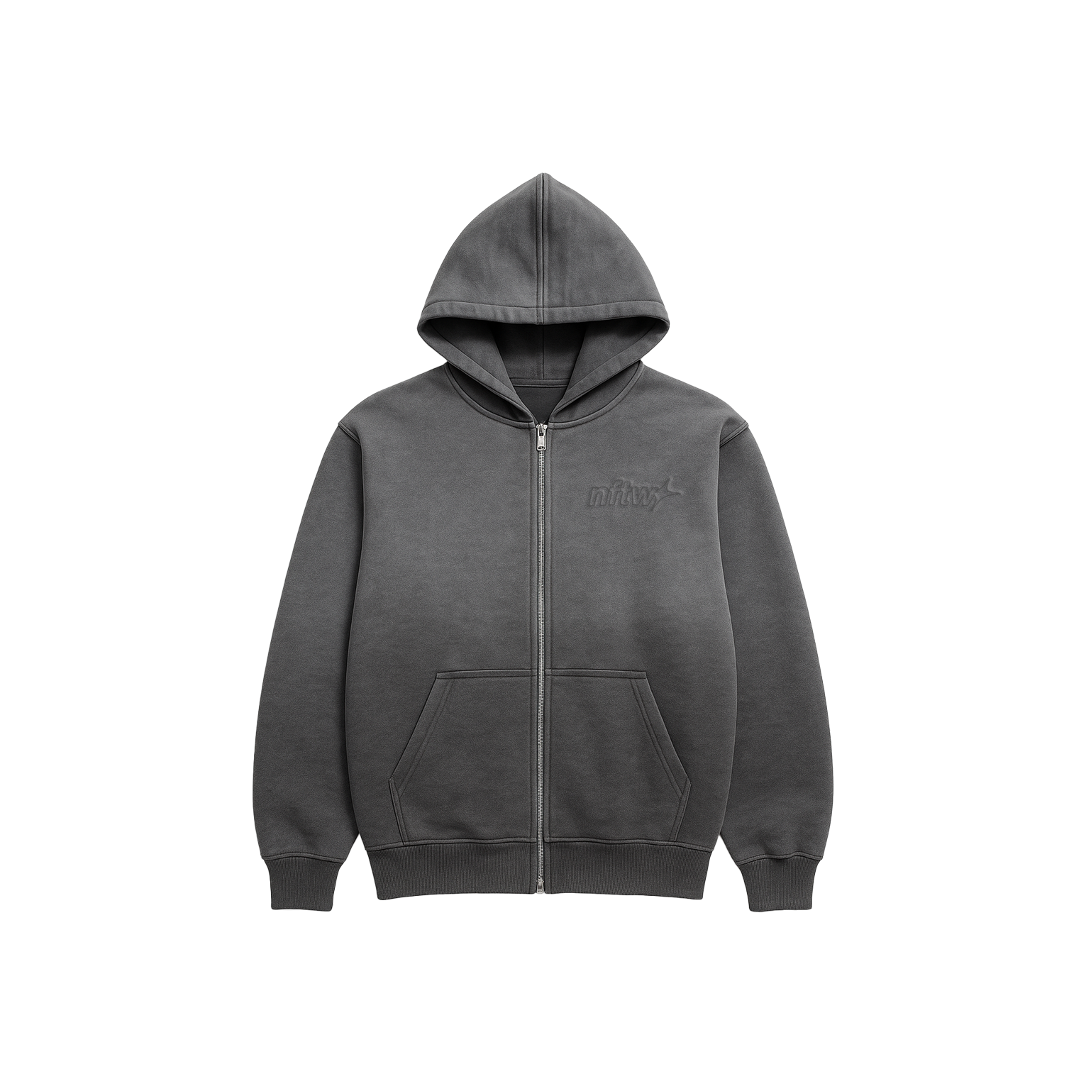 NFTW GREY WASHED ZIPPER