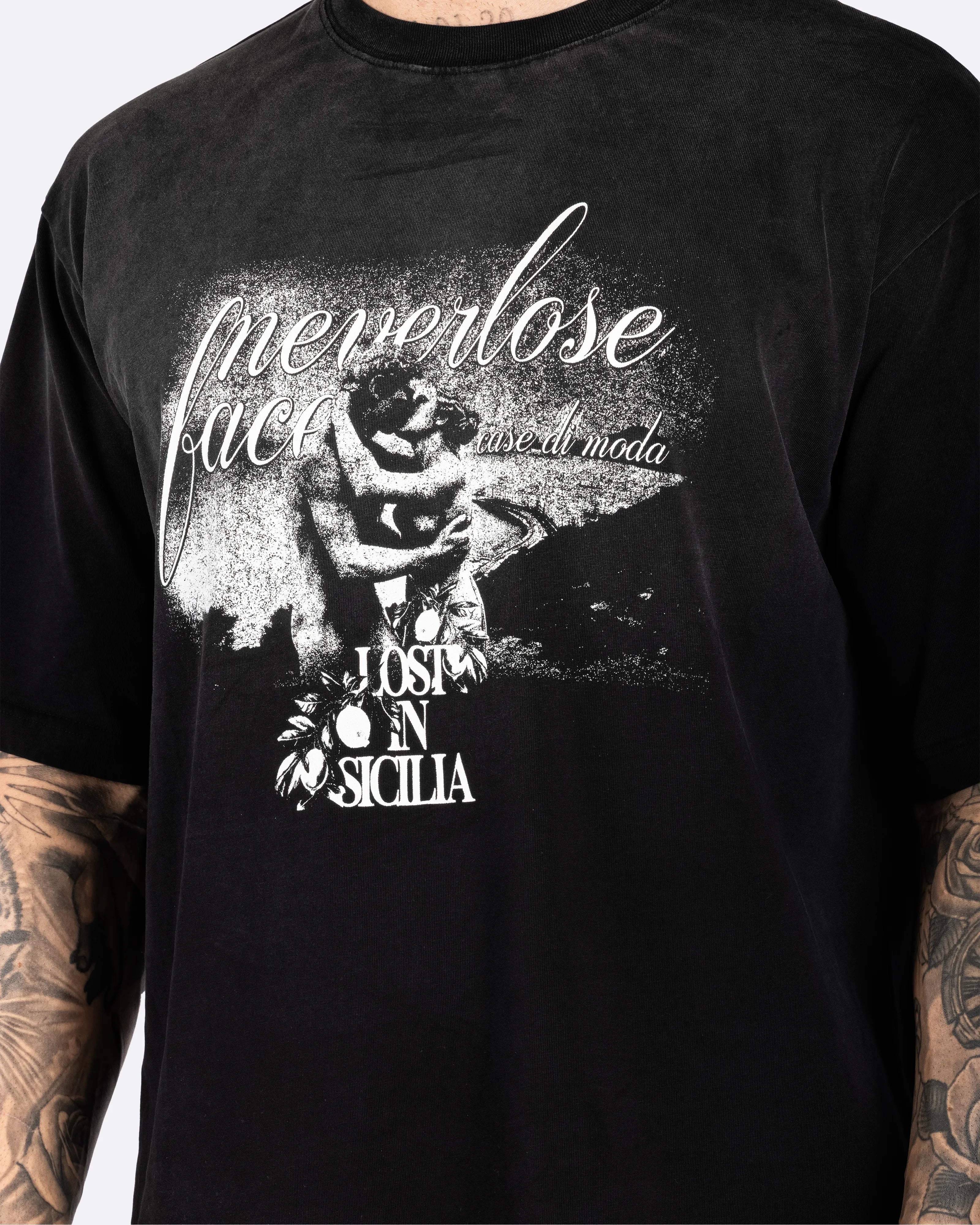 NEVERLOSEFACE AMORE TEE BLACK