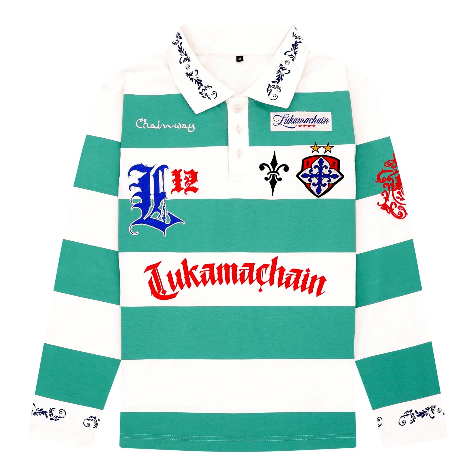 LUKAMACHAIN LONGSLEEVE POLO HIGHSCHOOL OCEAN GREEN