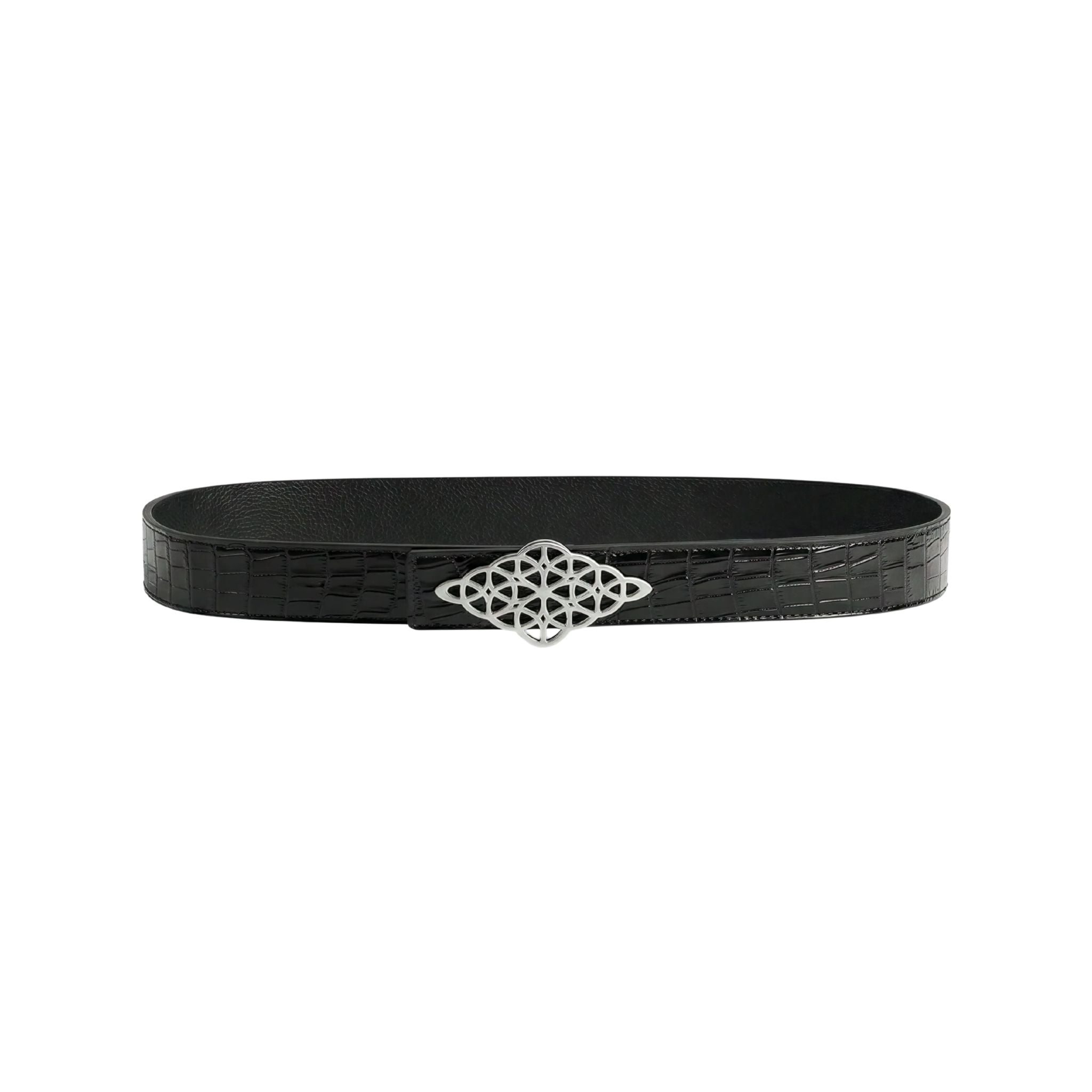 DIVENTION RHOMBUS BELT CROC BLACK