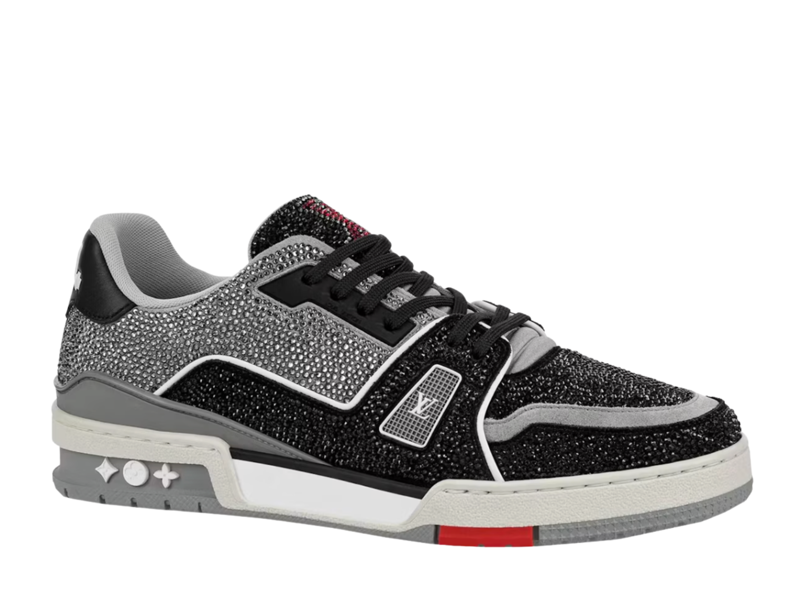 LOUIS VUITTON LV TRAINER BLACK GREY CRYSTAL