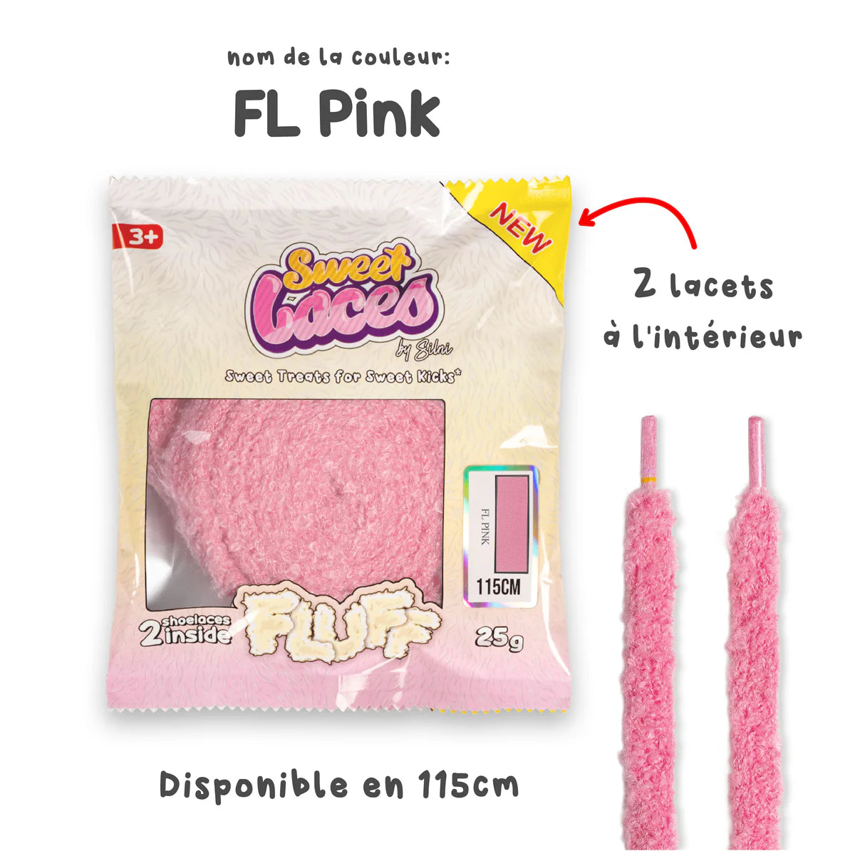 SWEET LACES FLUFFY FL PINK