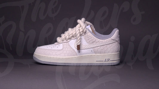 AIR FORCE 1 LOW WHITE PYTHON CUSTOM ROPE LACES